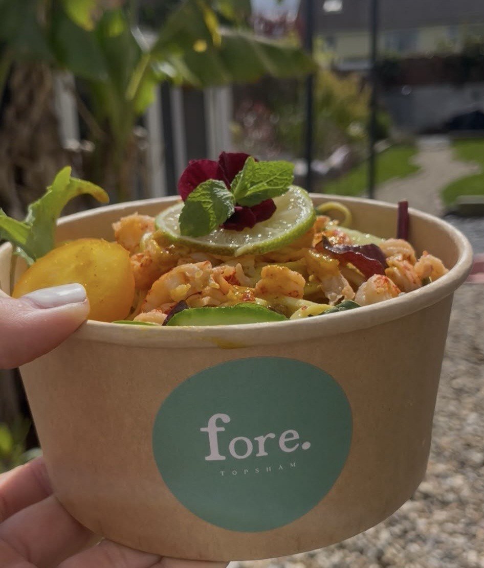 Fresh, colourful food from fore.
